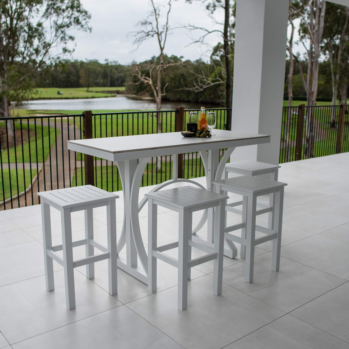 best-outdoor-furniture-Kirra Malibu - 5pce (150x65) - Outdoor Bar Set #color_WHITE