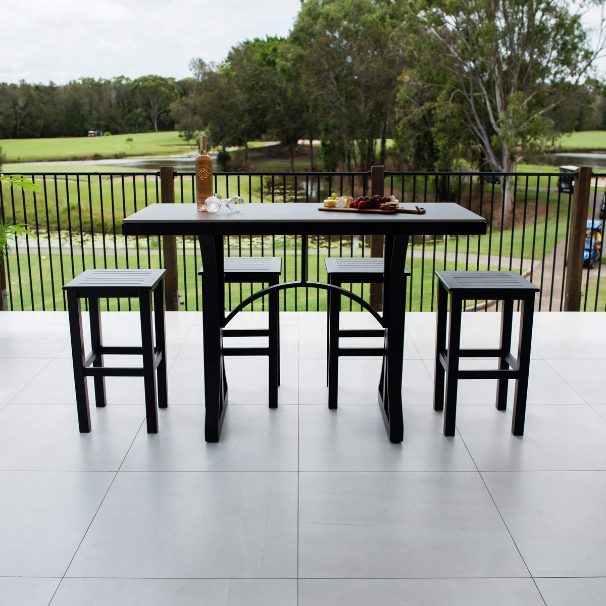 best-outdoor-furniture-Kirra Malibu - 5pce (150x65) - Outdoor Bar Set #color_BLACK
