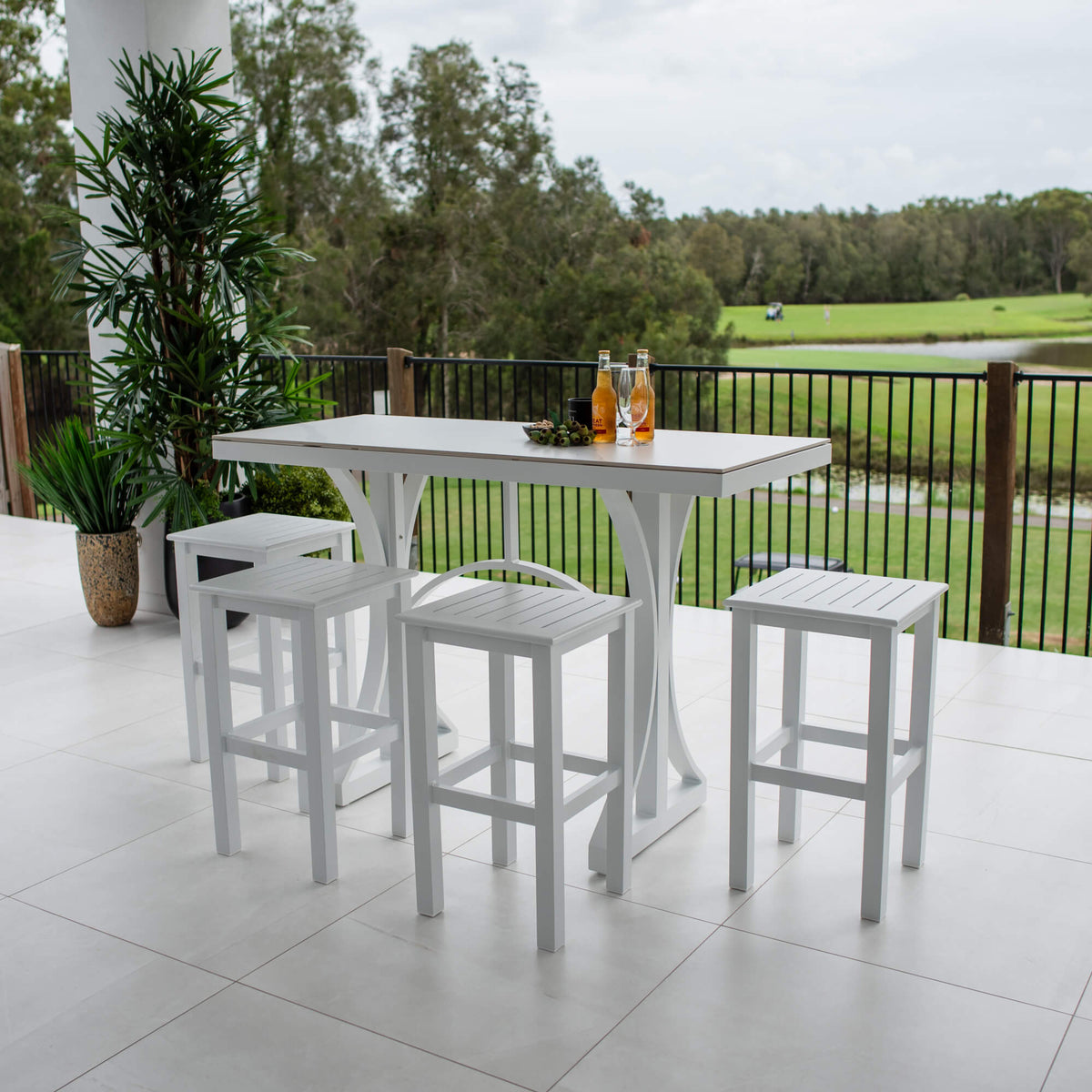 best-outdoor-furniture-Kirra Malibu - 5pce (150x65) - Outdoor Bar Set #color_WHITE