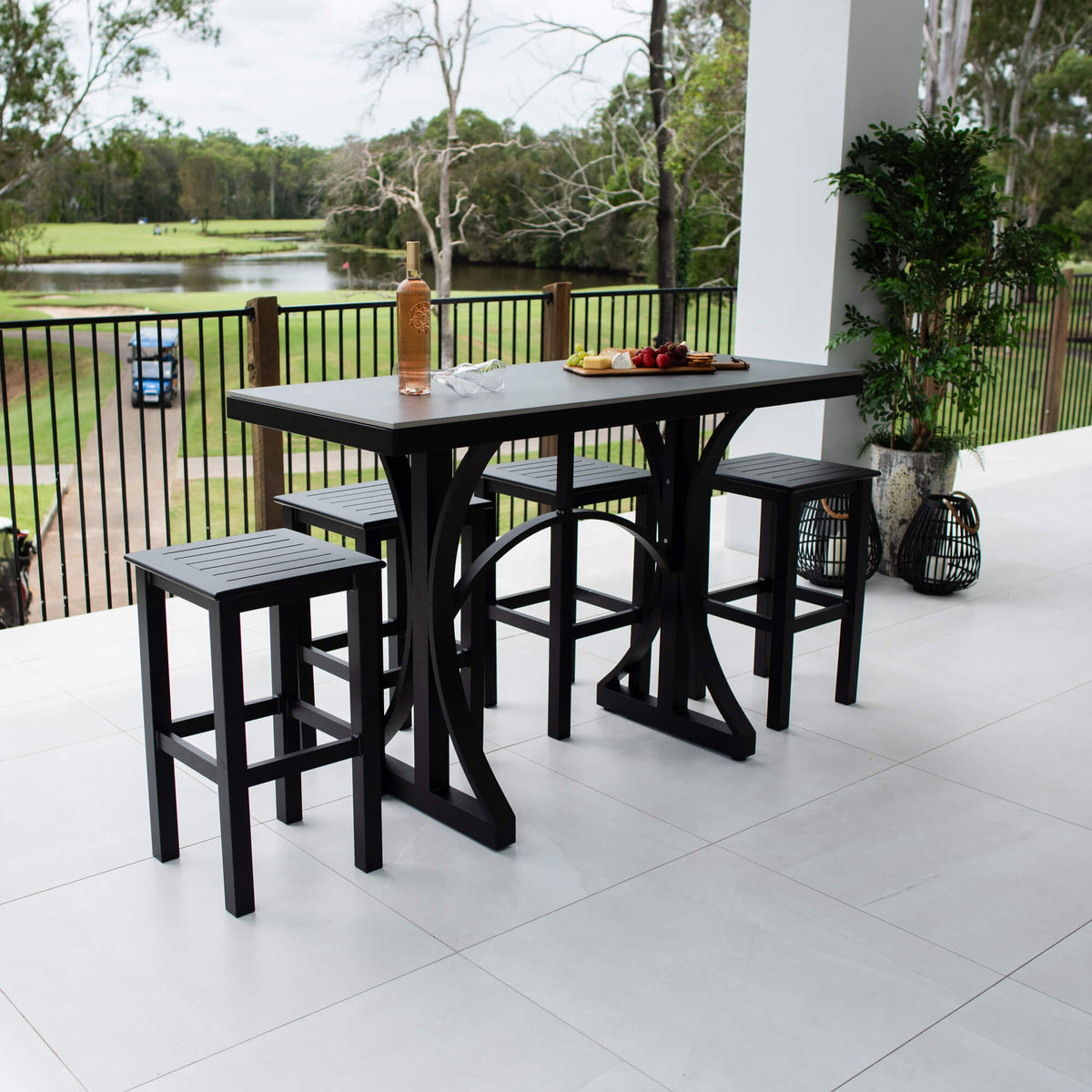 best-outdoor-furniture-Kirra Malibu - 5pce (150x65) - Outdoor Bar Set #color_BLACK