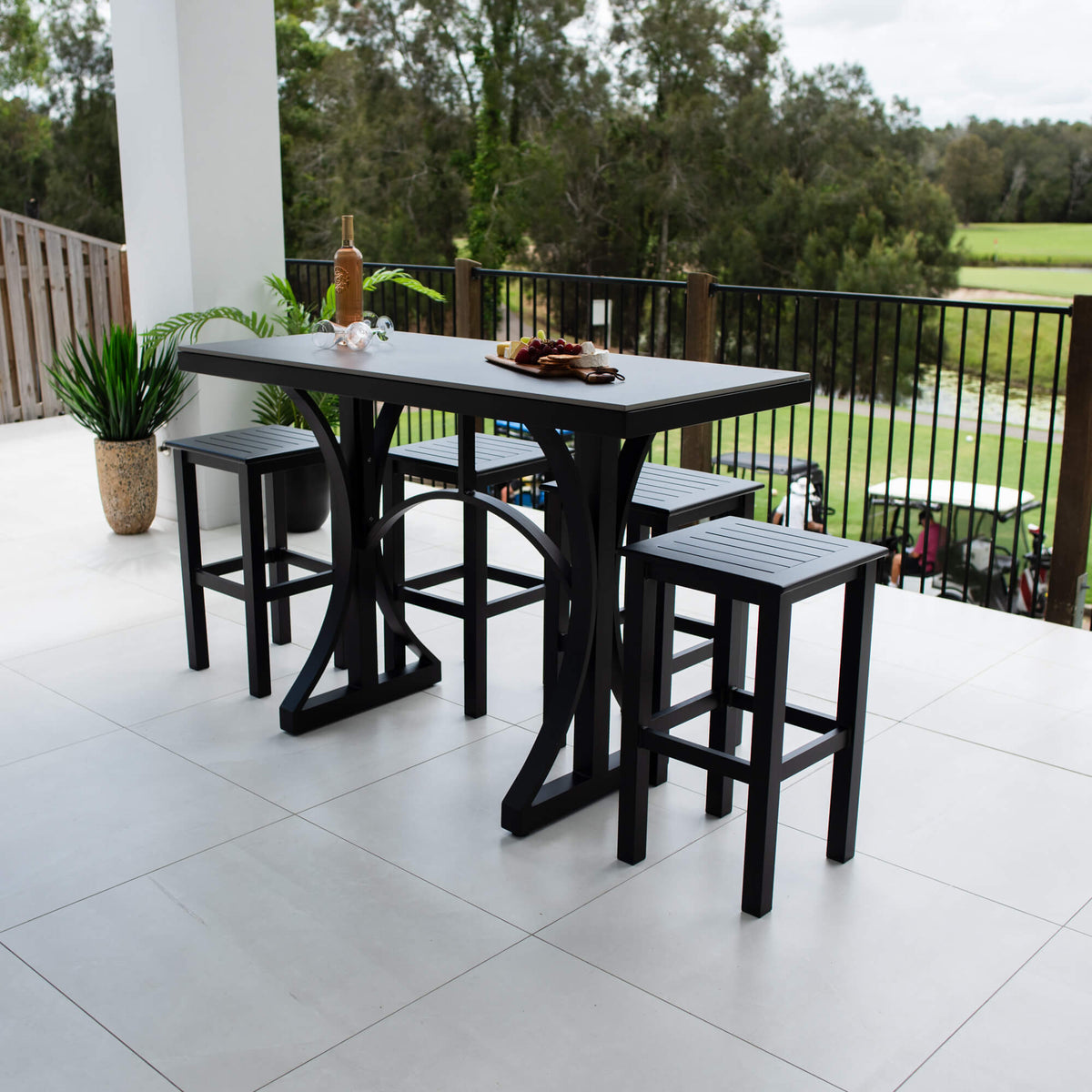 best-outdoor-furniture-Kirra Malibu - 5pce (150x65) - Outdoor Bar Set #color_BLACK