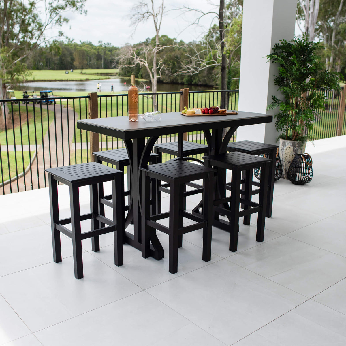 best-outdoor-furniture-Kirra Malibu - 7pce (150x65) - Outdoor Bar Set #color_BLACK