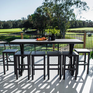 best-outdoor-furniture-Kirra Malibu - 7pce (200x65) - Outdoor Bar Set #color_BLACK-STONE