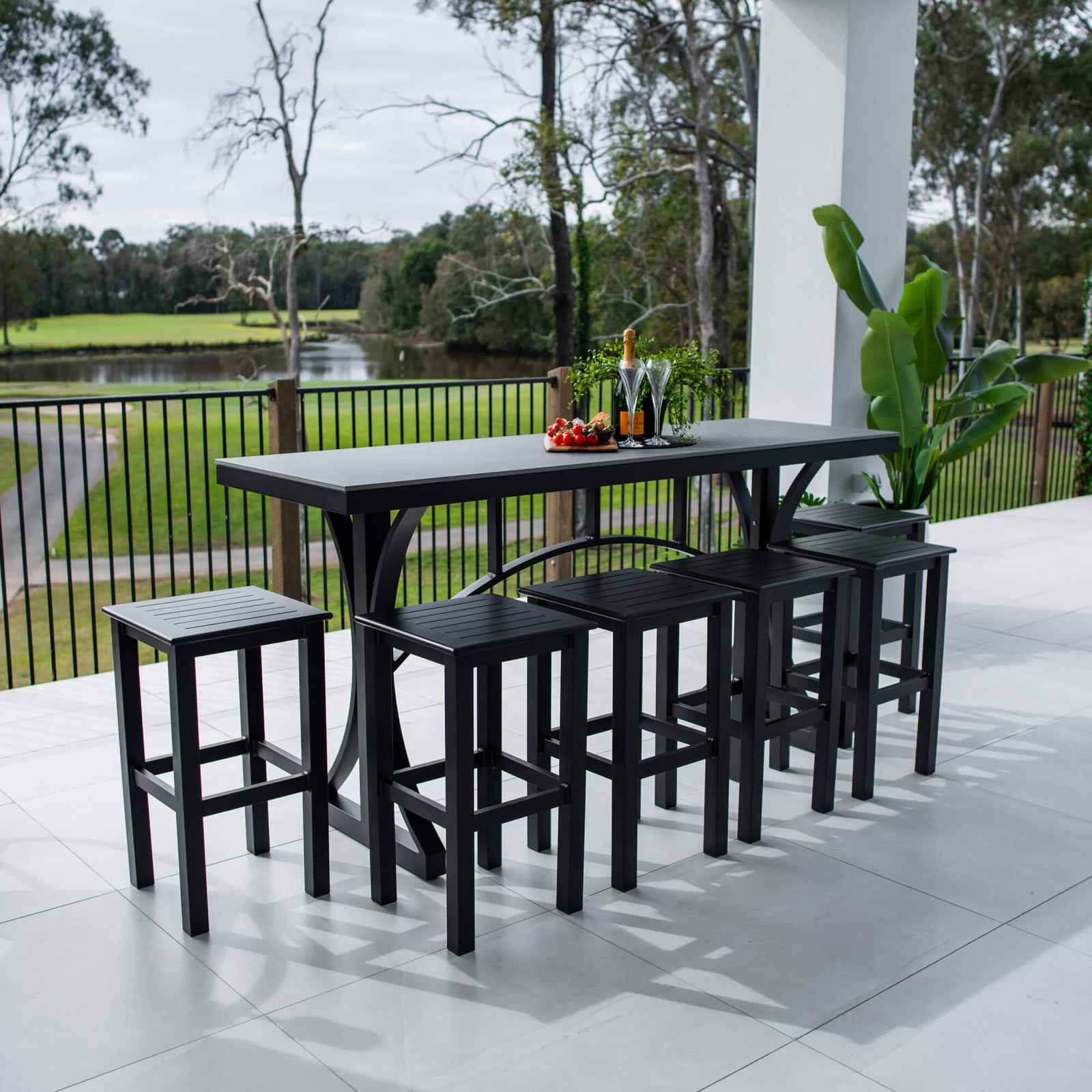 best-outdoor-furniture-Kirra Malibu - 7pce (200x65) - Outdoor Bar Set #color_BLACK