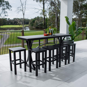 best-outdoor-furniture-Kirra Malibu - 7pce (200x65) - Outdoor Bar Set #color_BLACK