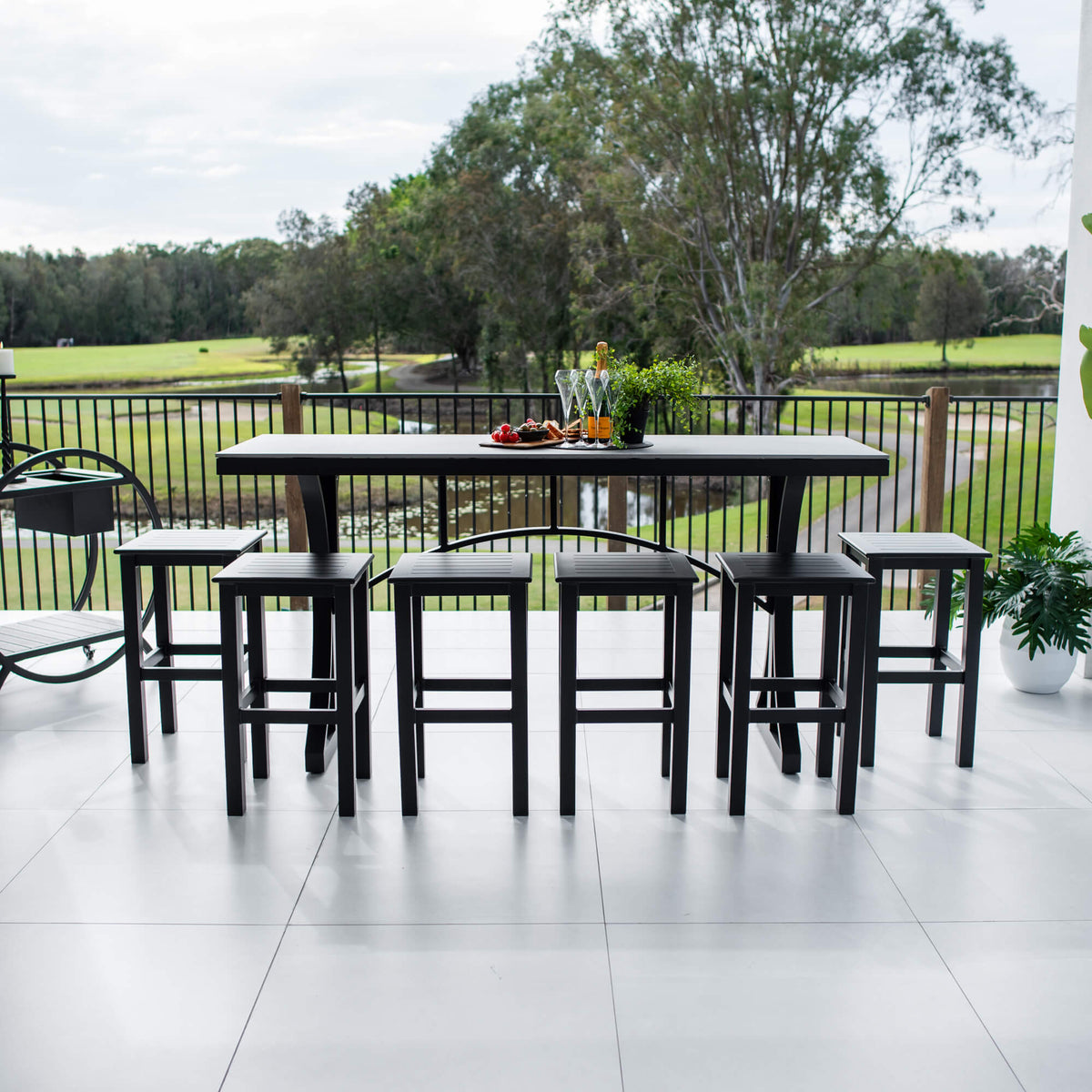 best-outdoor-furniture-Kirra Malibu - 7pce (200x65) - Outdoor Bar Set #color_BLACK