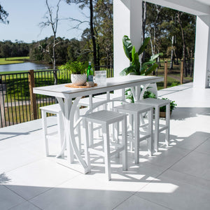 best-outdoor-furniture-Kirra Malibu - 7pce (200x65) - Outdoor Bar Set #color_WHITE
