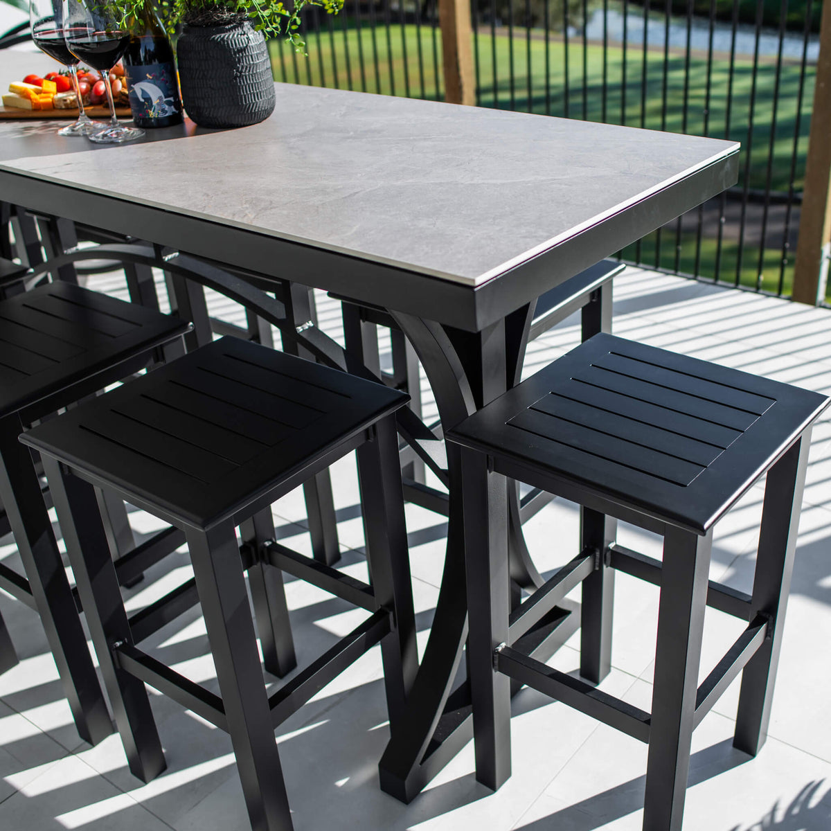 best-outdoor-furniture-Kirra Malibu - 9pce (200x65) - Outdoor Bar Set #color_BLACK-STONE