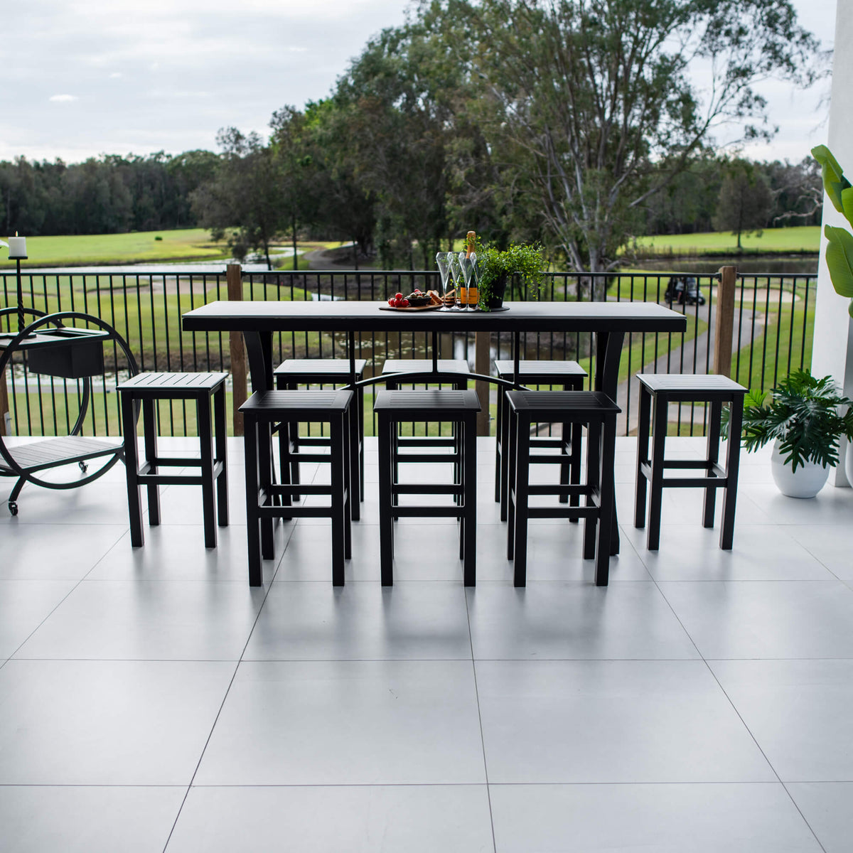 best-outdoor-furniture-Kirra Malibu - 9pce (200x65) - Outdoor Bar Set #color_BLACK