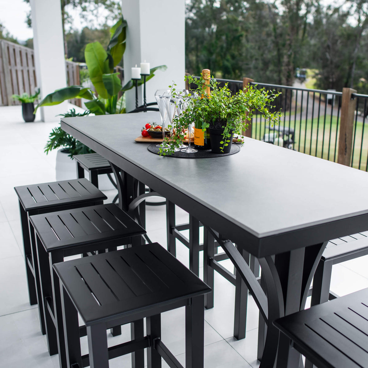 best-outdoor-furniture-Kirra Malibu - 9pce (200x65) - Outdoor Bar Set #color_BLACK