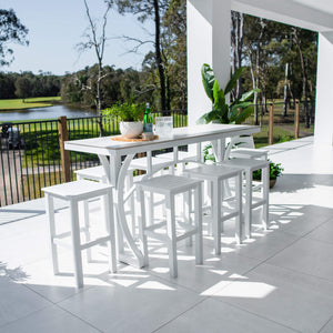 best-outdoor-furniture-Kirra Malibu - 9pce (200x65) - Outdoor Bar Set #color_WHITE