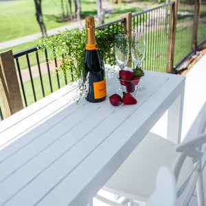 best-outdoor-furniture-Cross 75 - Alum Slat Bar 130 - 3pce - Outdoor Bar Set #color_WHITE