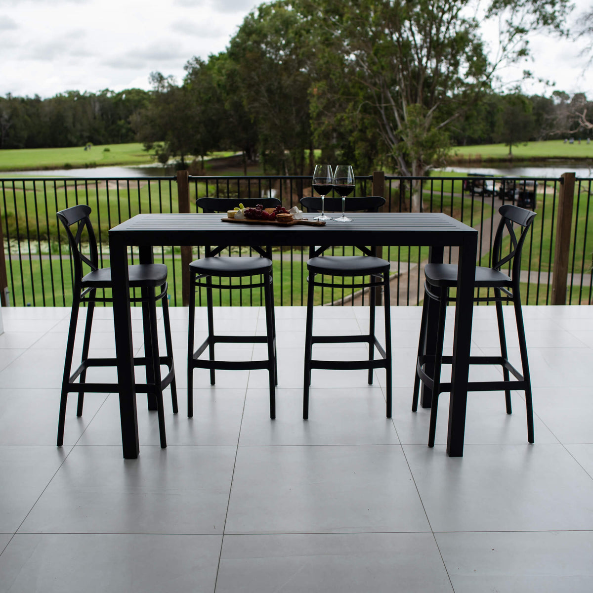 best-outdoor-furniture-Portsea 75 Aria - 5pce (150x65) - Outdoor Bar Set #color_BLACK