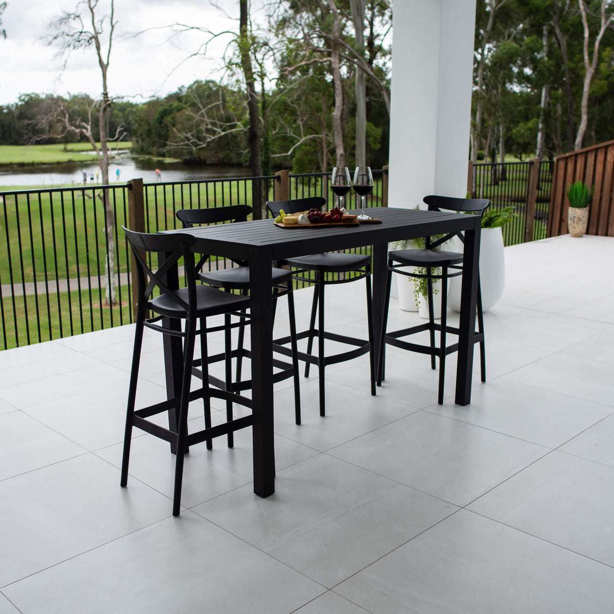 best-outdoor-furniture-Portsea 75 Aria - 5pce (150x65) - Outdoor Bar Set #color_BLACK