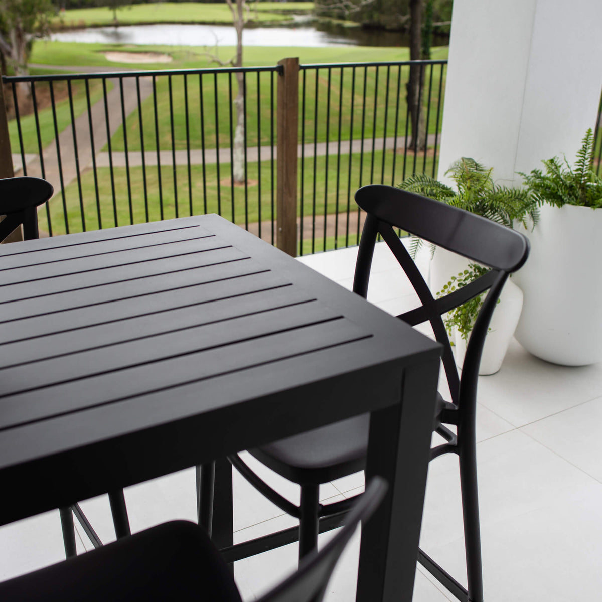 best-outdoor-furniture-Portsea 75 Aria - 7pce (150x65) - Outdoor Bar Set #color_BLACK