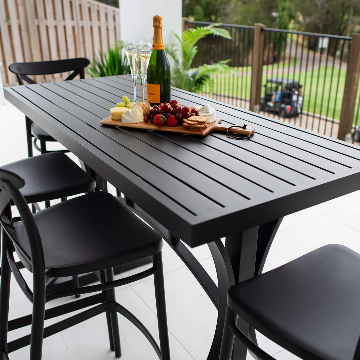 best-outdoor-furniture-Portsea 75 Bergen - 5pce (150x65) - Outdoor Bar Set #color_BLACK