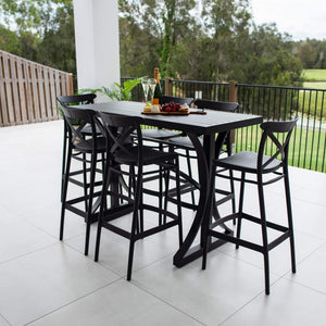 best-outdoor-furniture-Portsea 75 Bergen - 7pce (150x65) - Outdoor Bar Set #color_BLACK