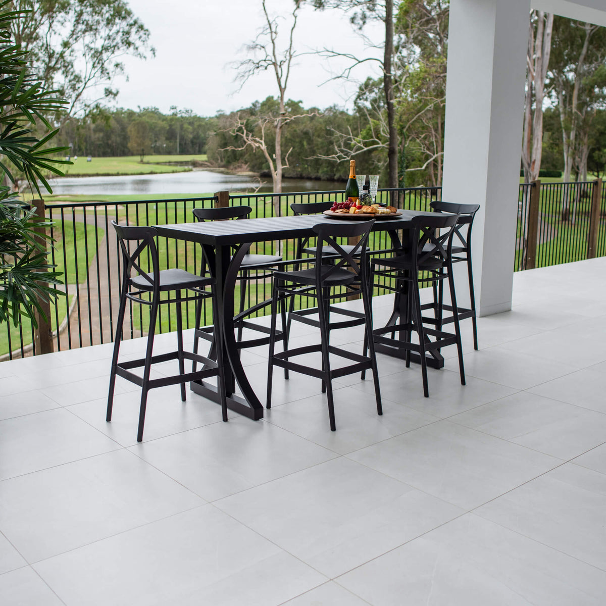 best-outdoor-furniture-Portsea 75 Bergen - 7pce (200x65) - Outdoor Bar Set #color_BLACK