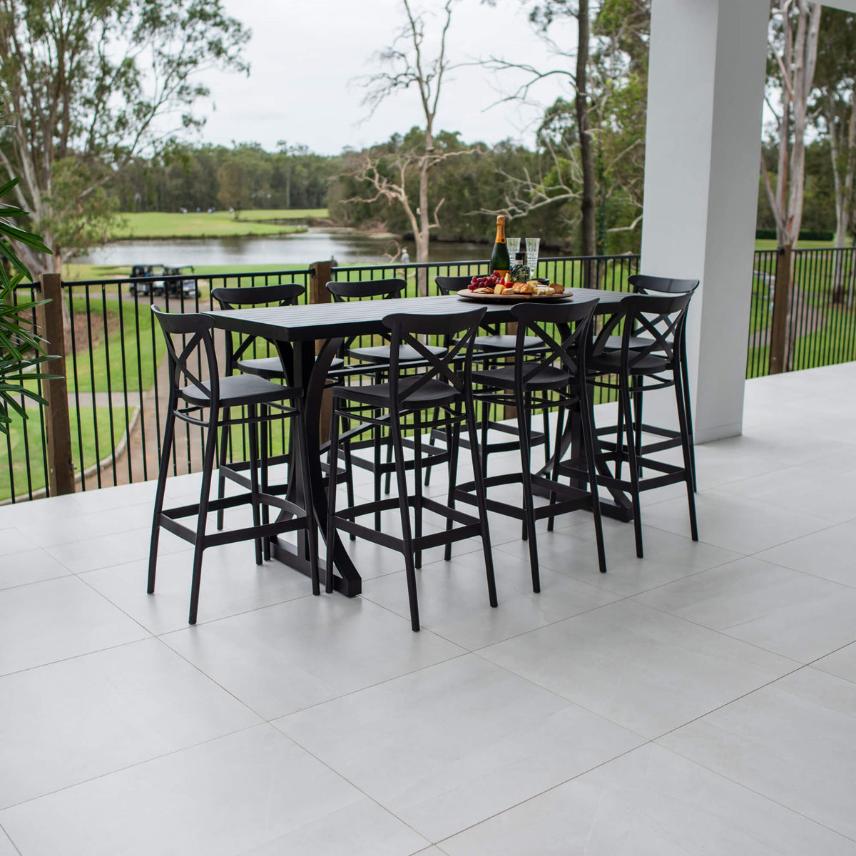 best-outdoor-furniture-Portsea 75 Bergen - 9pce (200x65) - Outdoor Bar Set #color_BLACK