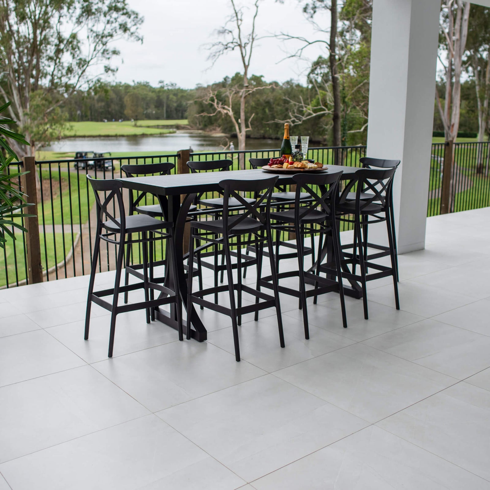 best-outdoor-furniture-Portsea 75 Bergen - 9pce (200x65) - Outdoor Bar Set #color_BLACK