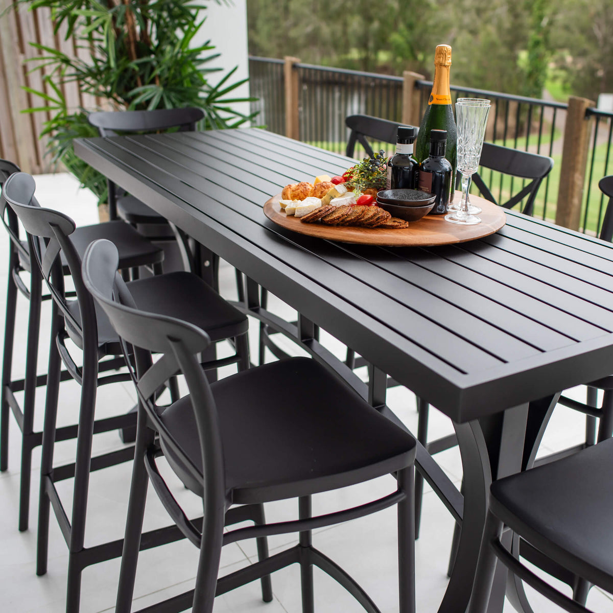 best-outdoor-furniture-Portsea 75 Bergen - 9pce (200x65) - Outdoor Bar Set #color_BLACK