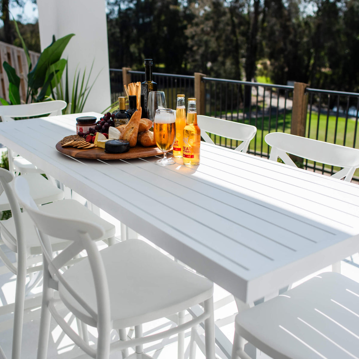 best-outdoor-furniture-Portsea 75 Bergen - 9pce (200x65) - Outdoor Bar Set #color_WHITE