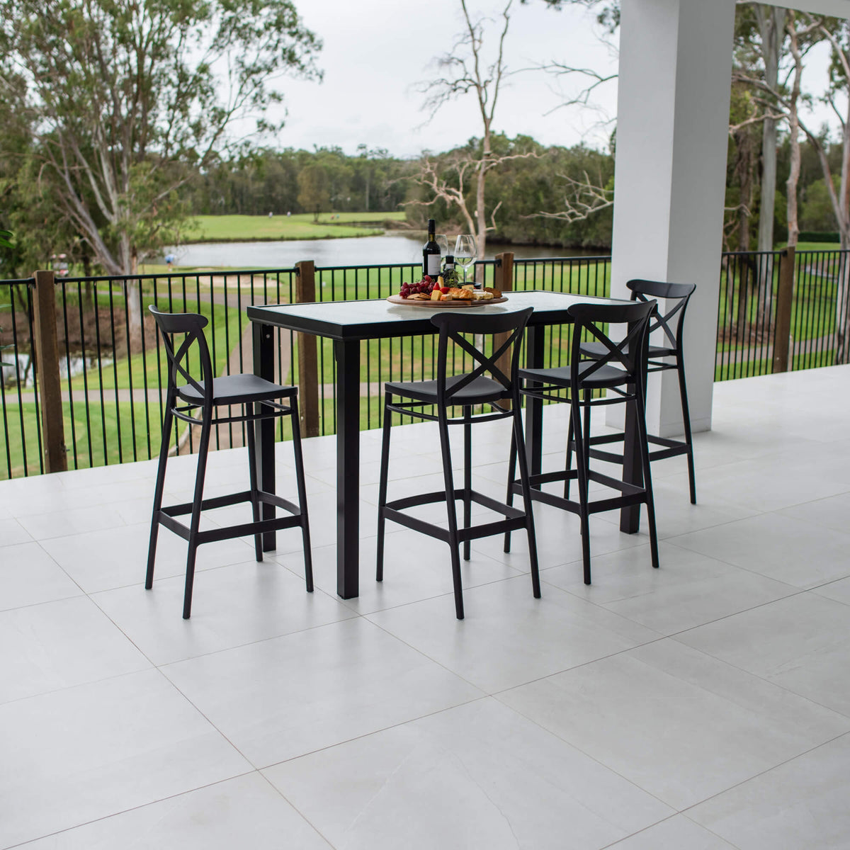 best-outdoor-furniture-Portsea 75 Hudson - 5pce (150x80) - Outdoor Bar Set  #color_BLACK