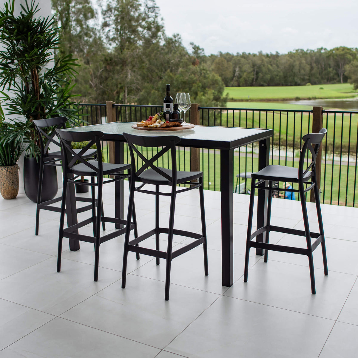 best-outdoor-furniture-Portsea 75 Hudson - 5pce (150x80) - Outdoor Bar Set  #color_BLACK