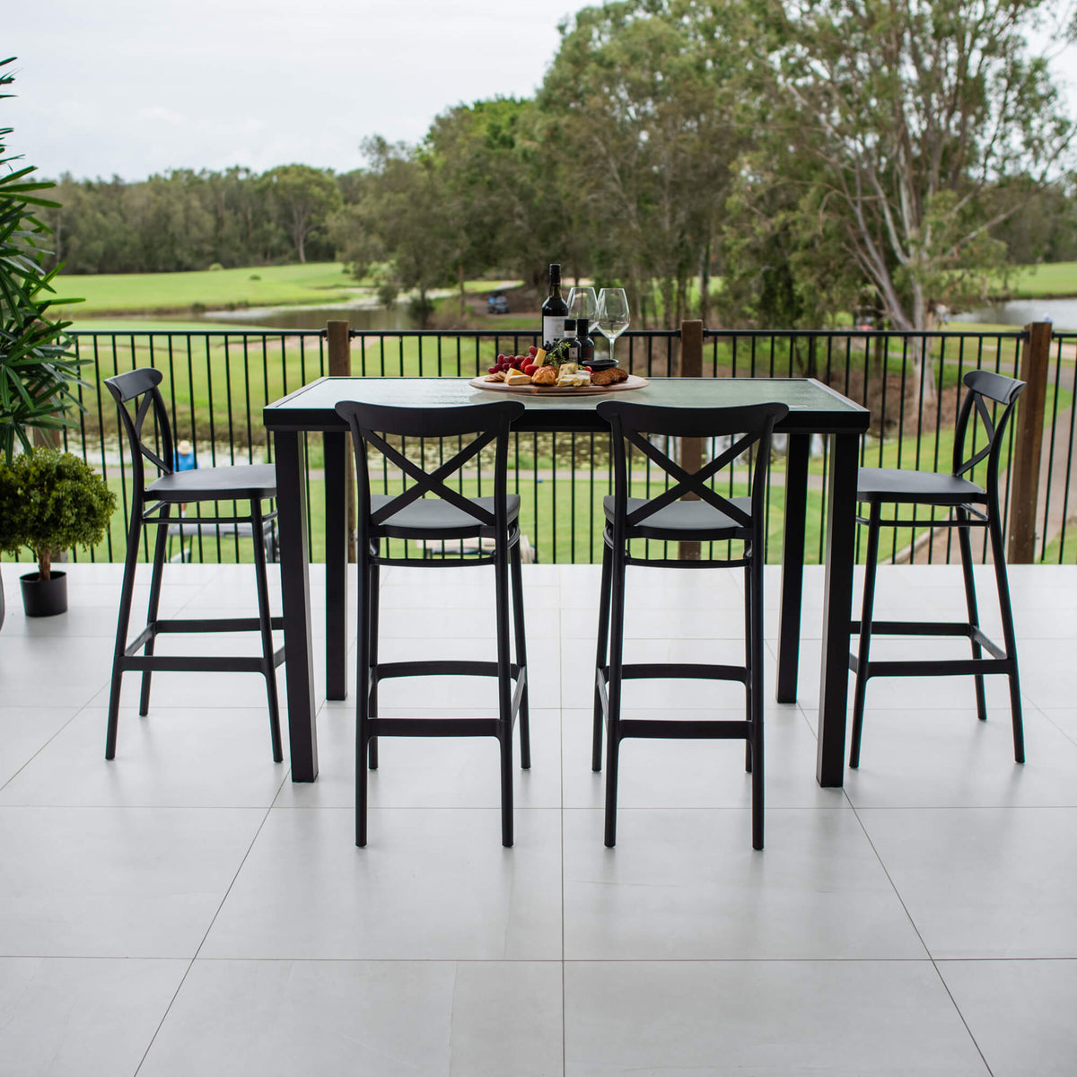 best-outdoor-furniture-Portsea 75 Hudson - 5pce (150x80) - Outdoor Bar Set  #color_BLACK