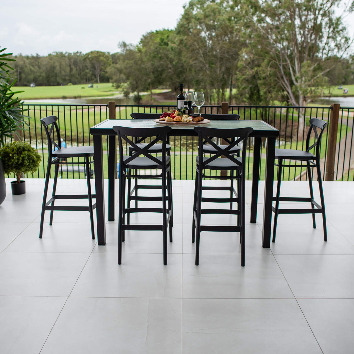 best-outdoor-furniture-Portsea 75 Hudson - 7pce (150x80) - Outdoor Bar Set #color_BLACK