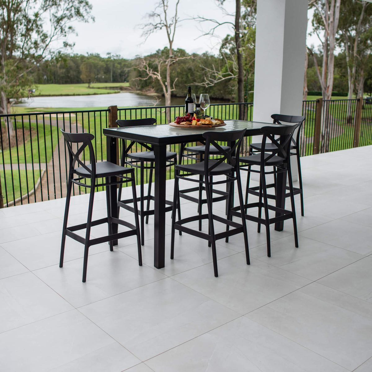 best-outdoor-furniture-Portsea 75 Hudson - 7pce (150x80) - Outdoor Bar Set #color_BLACK