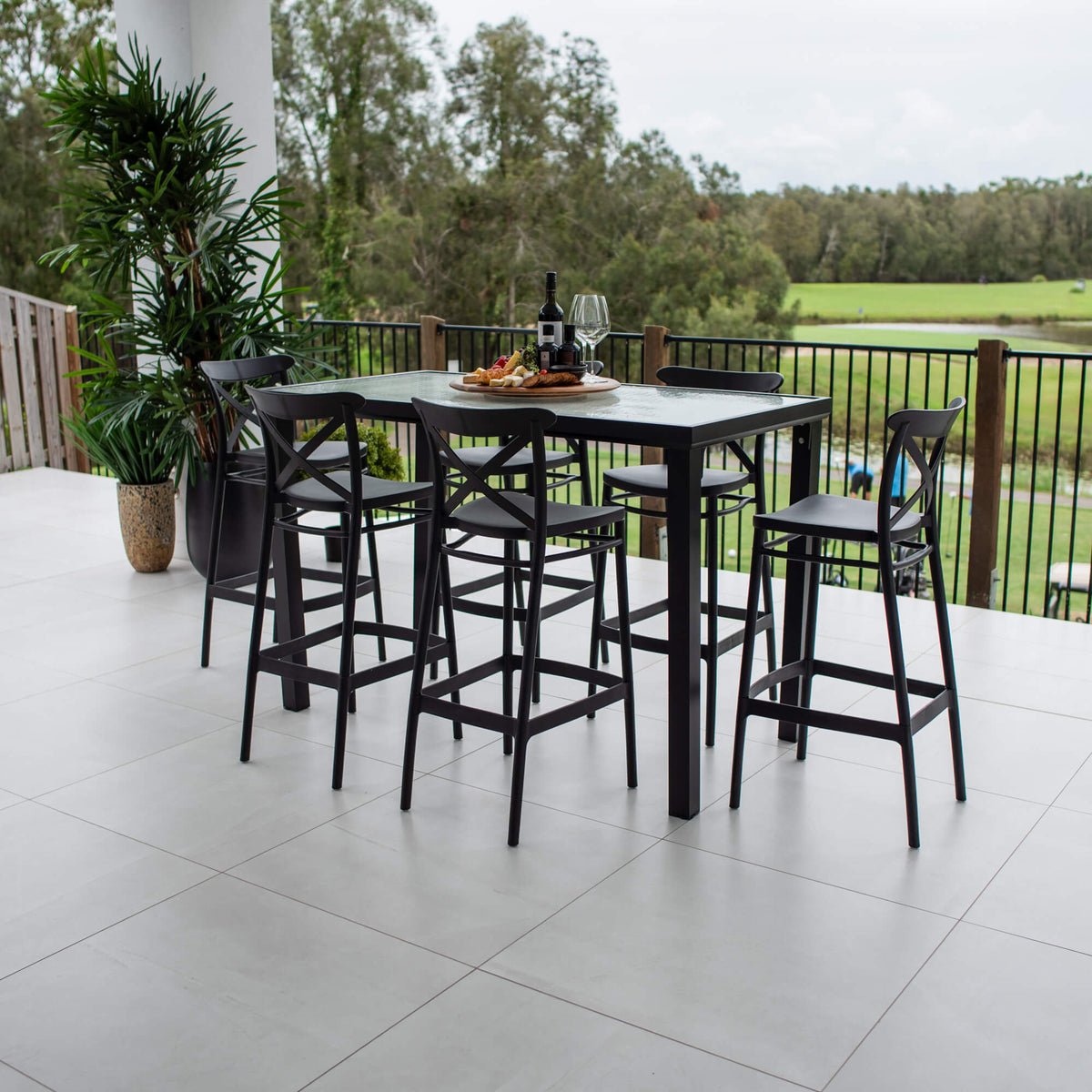 best-outdoor-furniture-Portsea 75 Hudson - 7pce (150x80) - Outdoor Bar Set #color_BLACK