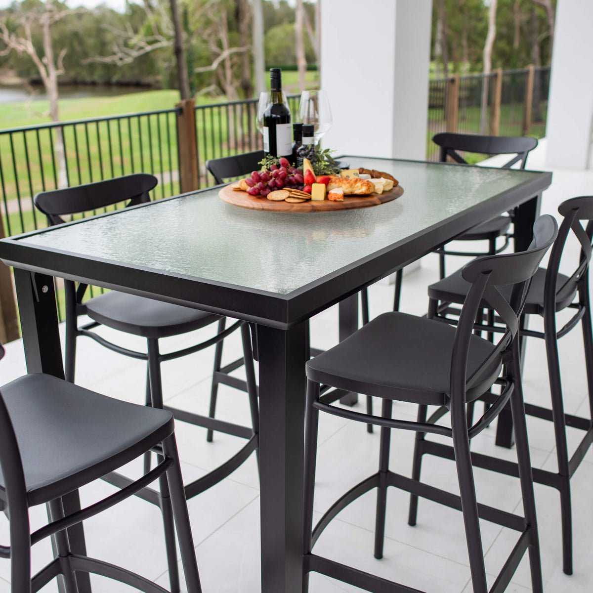 best-outdoor-furniture-Portsea 75 Hudson - 7pce (150x80) - Outdoor Bar Set #color_BLACK