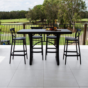 best-outdoor-furniture-Portsea 75 Malibu - 5pce (150x65) - Outdoor Bar Set #color_BLACK