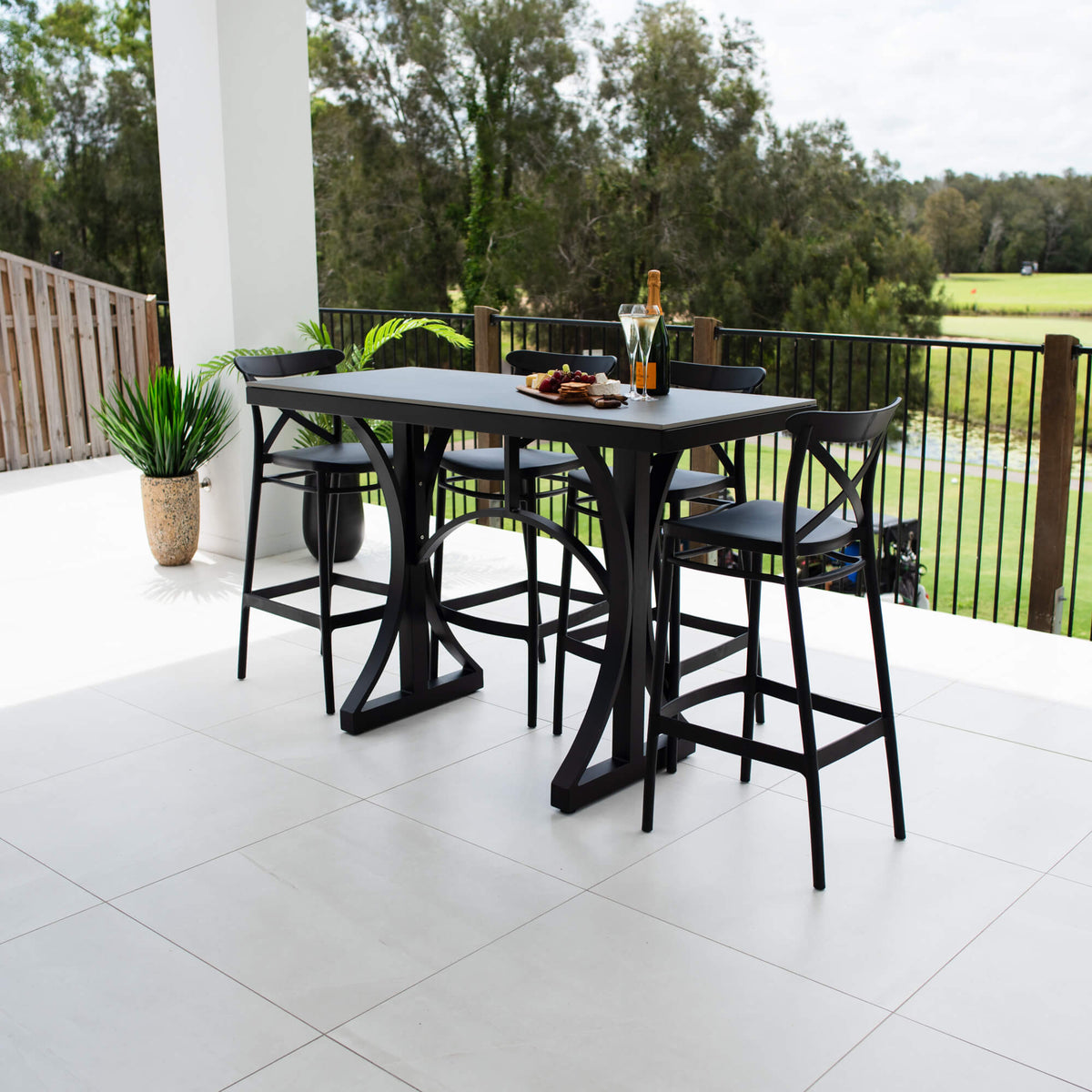 best-outdoor-furniture-Portsea 75 Malibu - 5pce (150x65) - Outdoor Bar Set #color_BLACK