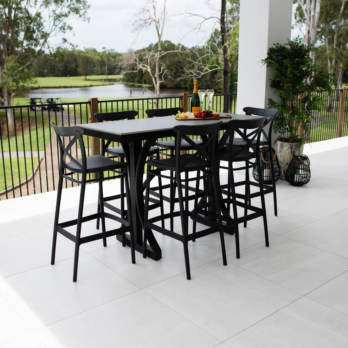 best-outdoor-furniture-Portsea 75 Malibu - 7pce (150x65) - Outdoor Bar Set #color_BLACK