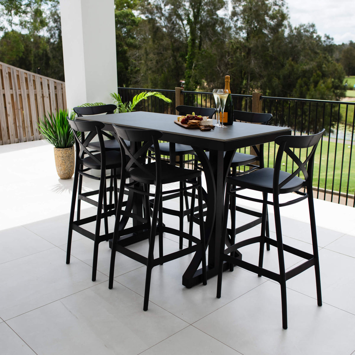 best-outdoor-furniture-Portsea 75 Malibu - 7pce (150x65) - Outdoor Bar Set #color_BLACK