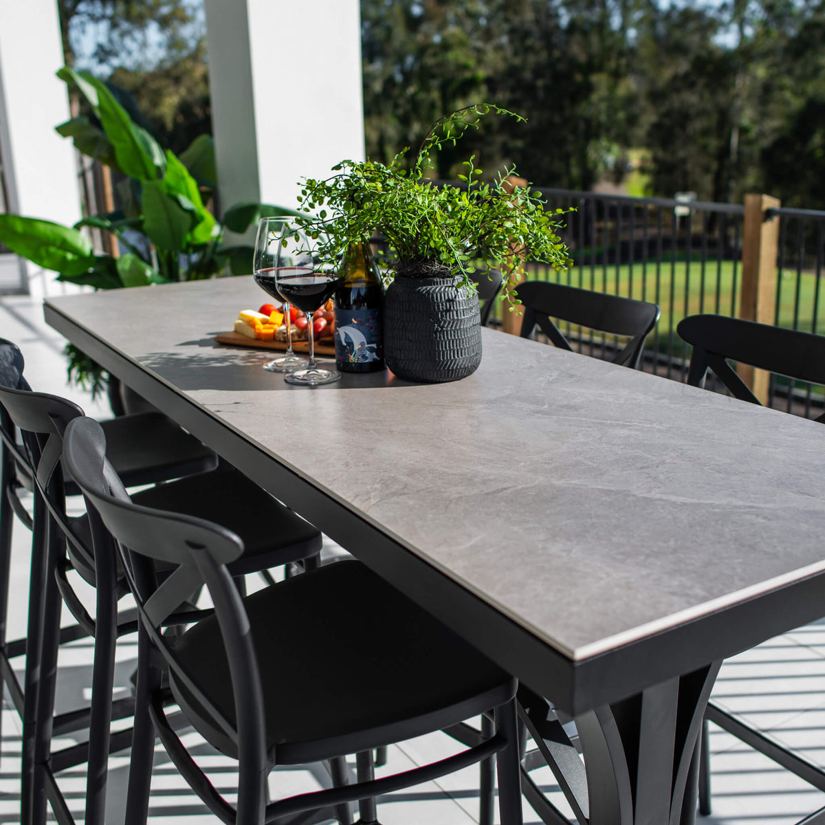 best-outdoor-furniture-Portsea 75 Malibu - 7pce (200x65) - Outdoor Bar Set #color_BLACK-STONE