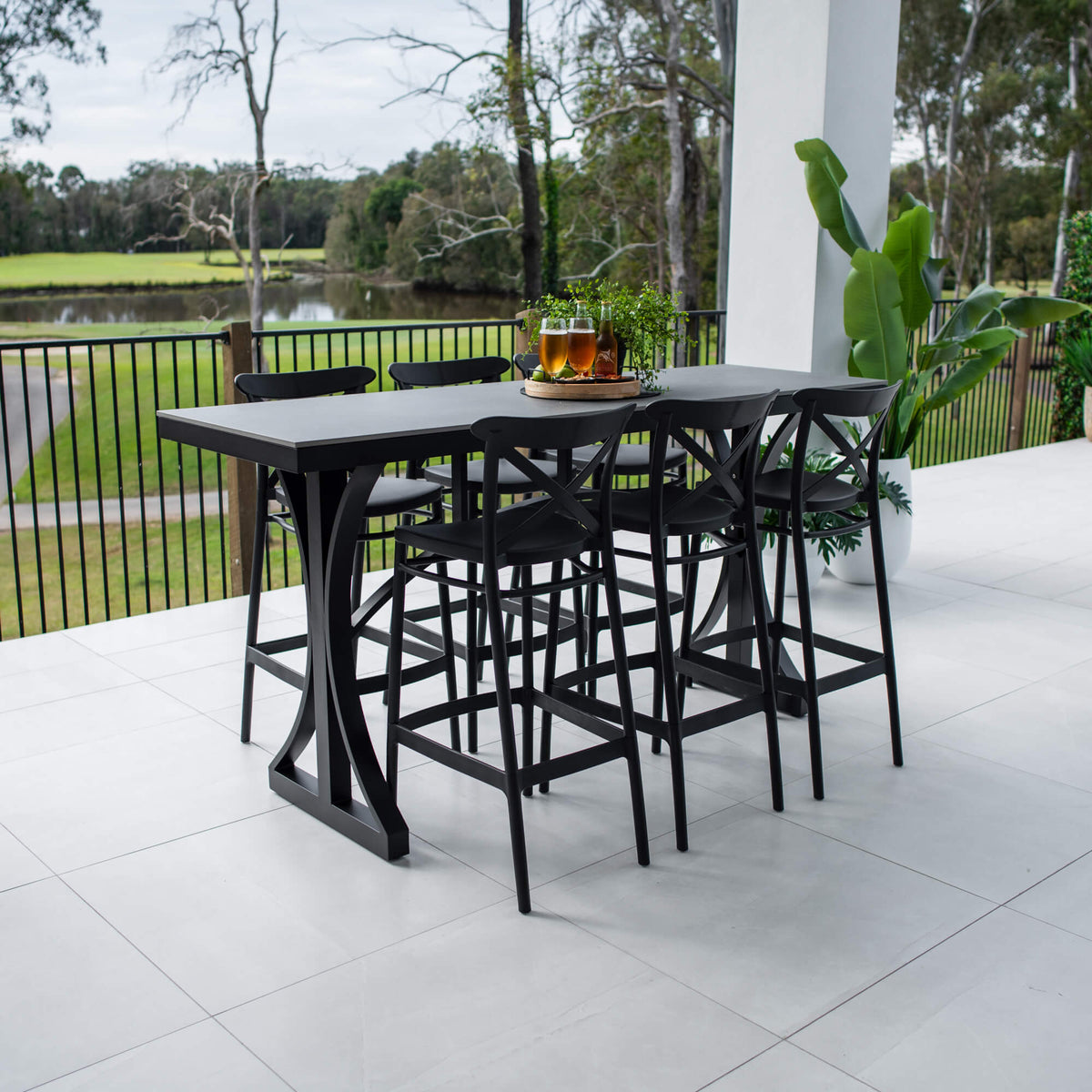 best-outdoor-furniture-Portsea 75 Malibu - 7pce (200x65) - Outdoor Bar Set #color_BLACK