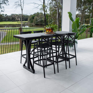 best-outdoor-furniture-Portsea 75 Malibu - 7pce (200x65) - Outdoor Bar Set #color_BLACK