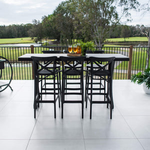 best-outdoor-furniture-Portsea 75 Malibu - 7pce (200x65) - Outdoor Bar Set #color_BLACK