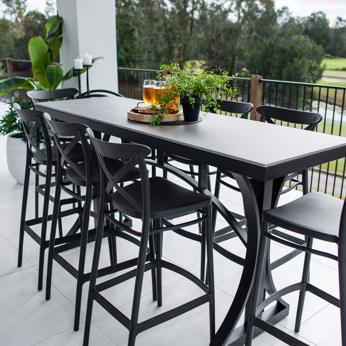 best-outdoor-furniture-Portsea 75 Malibu - 9pce (200x65) - Outdoor Bar Set #color_BLACK