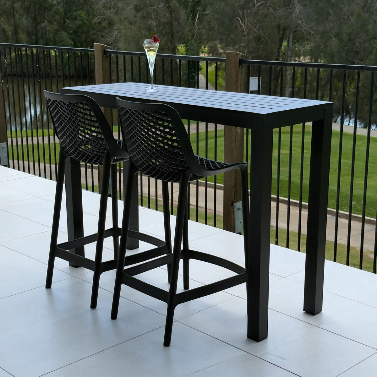 best-outdoor-furniture-Roma 75 Aria - 3pce (130x45) - Outdoor Bar Set #color_BLACK