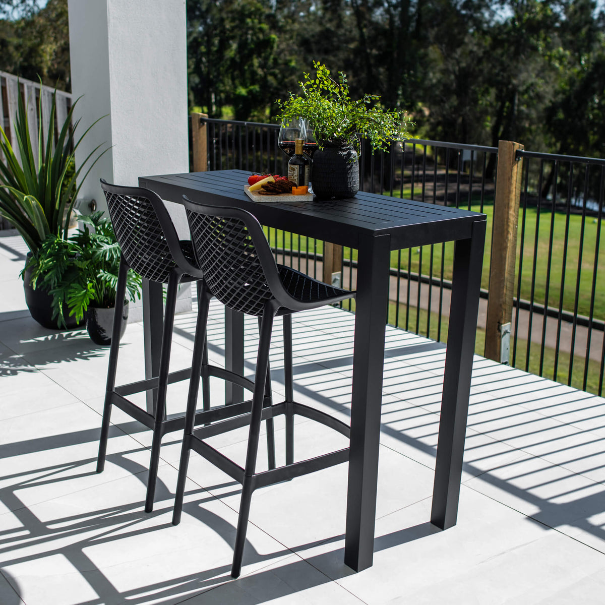 best-outdoor-furniture-Roma 75 Aria - 3pce (130x45) - Outdoor Bar Set #color_BLACK