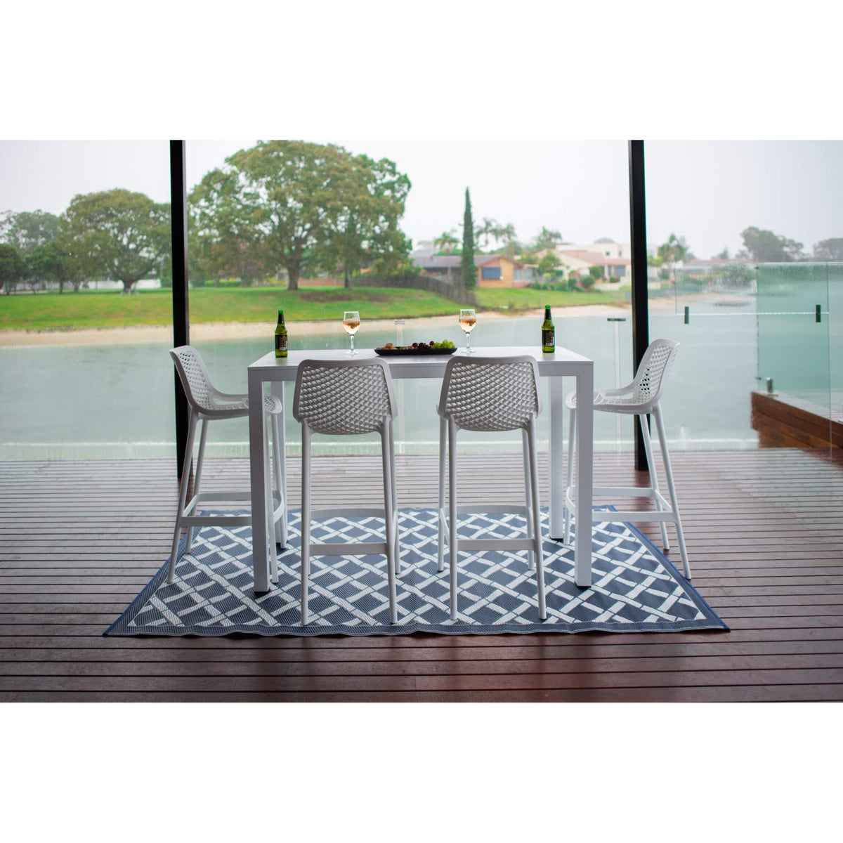 best-outdoor-furniture-Roma 75 - Alum Slat Bar 150 - 5pce - Outdoor Bar Set #color_WHITE