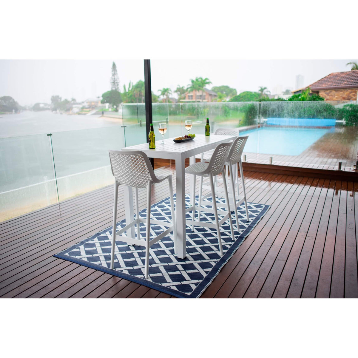 best-outdoor-furniture-Roma 75 - Alum Slat Bar 150 - 5pce - Outdoor Bar Set #color_WHITE