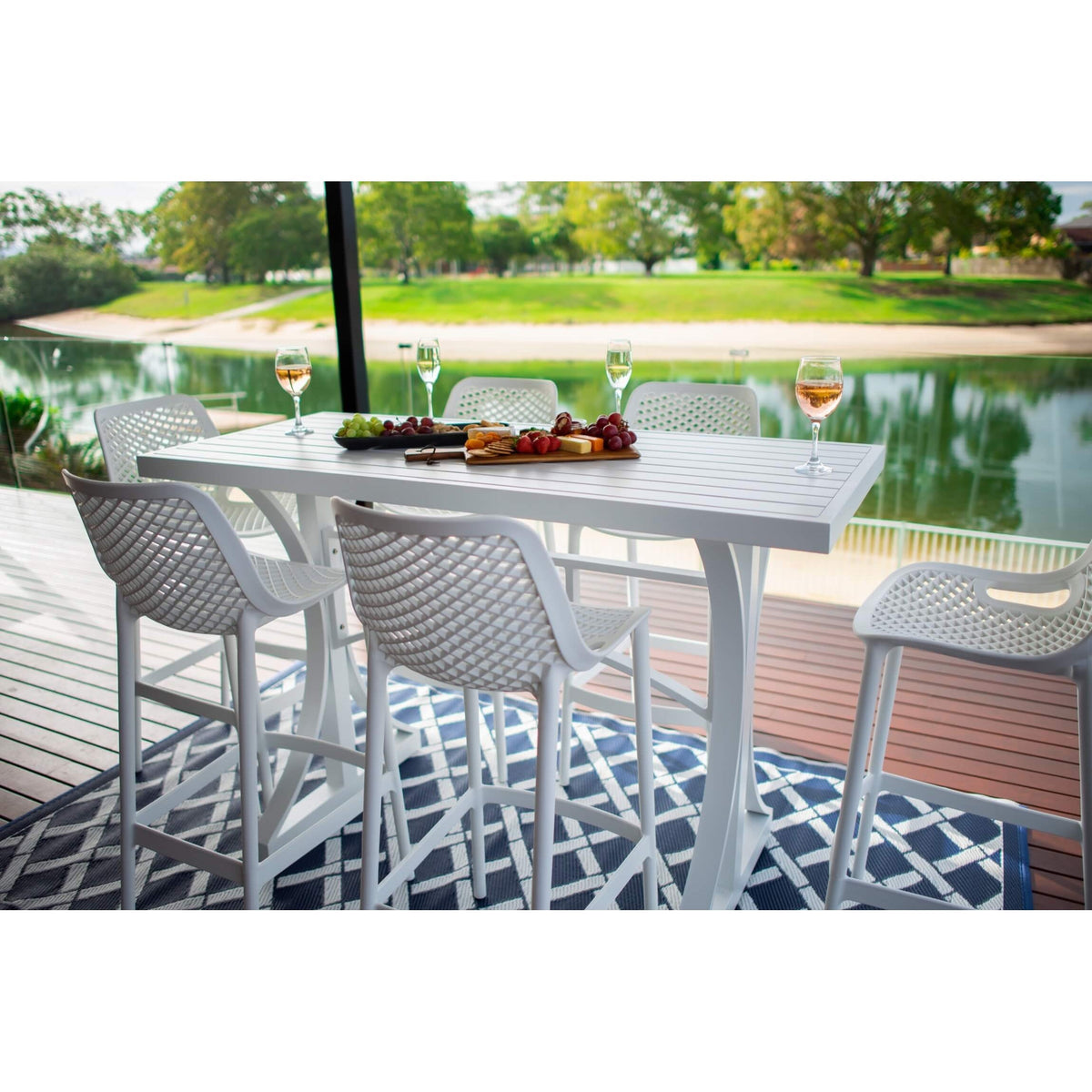 best-outdoor-furniture-Roma 75 - Bergen Slat Bar 150 - 7pce - Outdoor Bar Set #color_WHITE