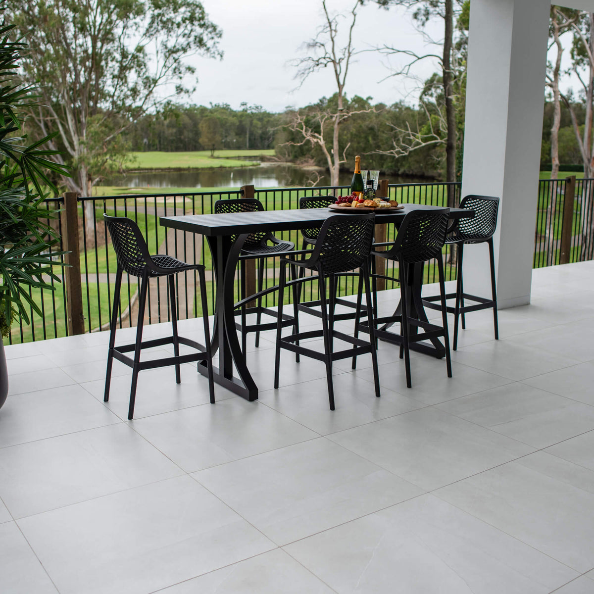 best-outdoor-furniture-Roma 75 Bergen - 7pce (200x65) - Outdoor Bar Set #color_BLACK