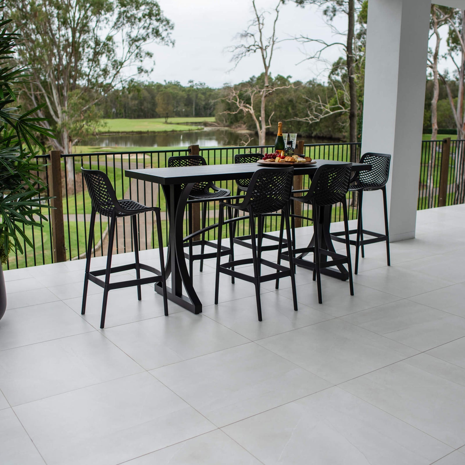 best-outdoor-furniture-Roma 75 Bergen - 7pce (200x65) - Outdoor Bar Set #color_BLACK