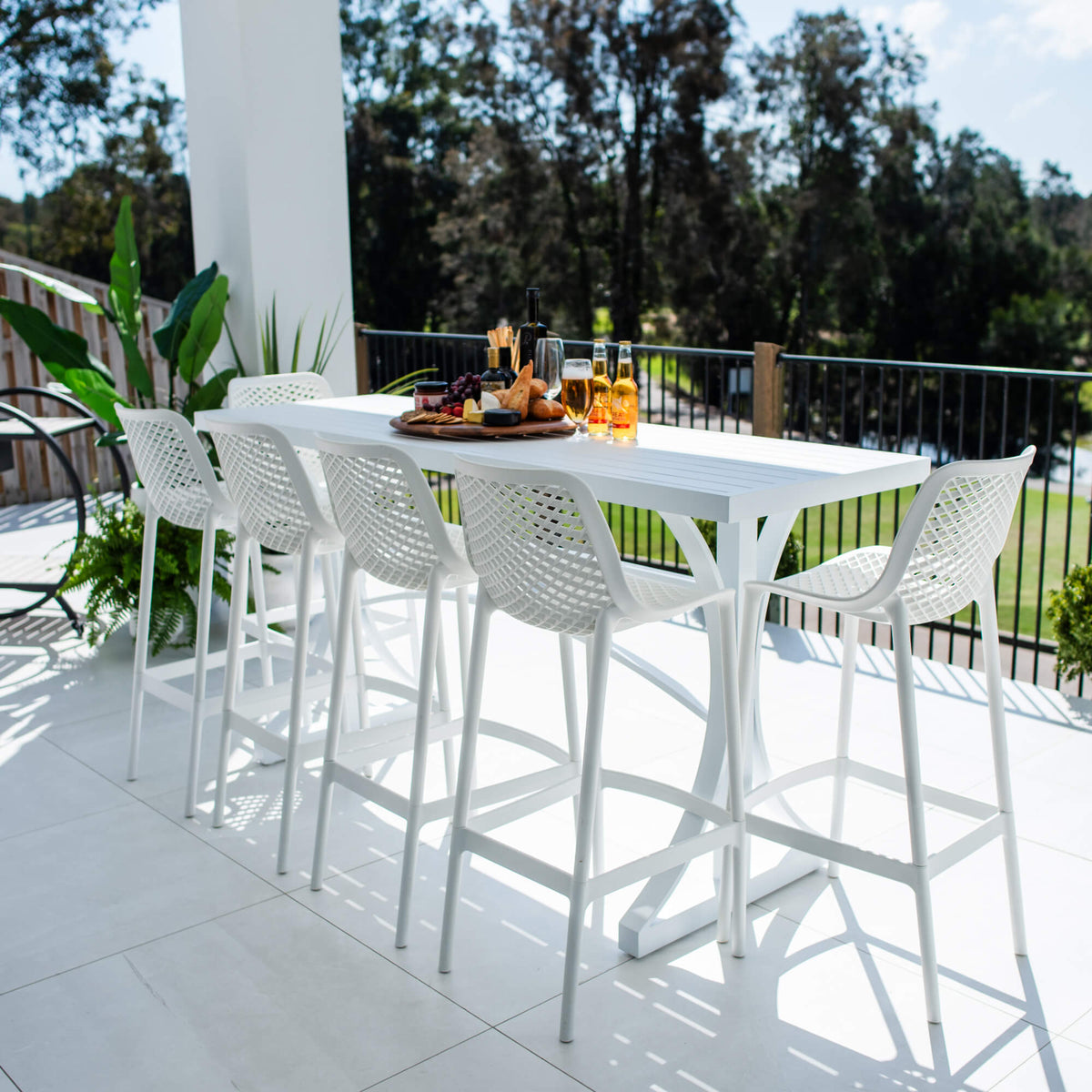best-outdoor-furniture-Roma 75 Bergen - 7pce (200x65) - Outdoor Bar Set #color_WHITE